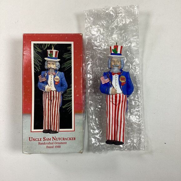 Vintage Hallmark Keepsake 1988 Uncle Sam Nutcracker Ornament 5" In Box - Picture 1 of 4